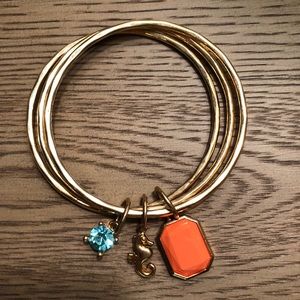Spartina 449 gold trio bangle set with stones